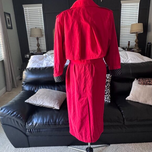 Vintage Forecaster of Boston Trench Rain Coat 7/8 . Red - Picture 11 of 11
